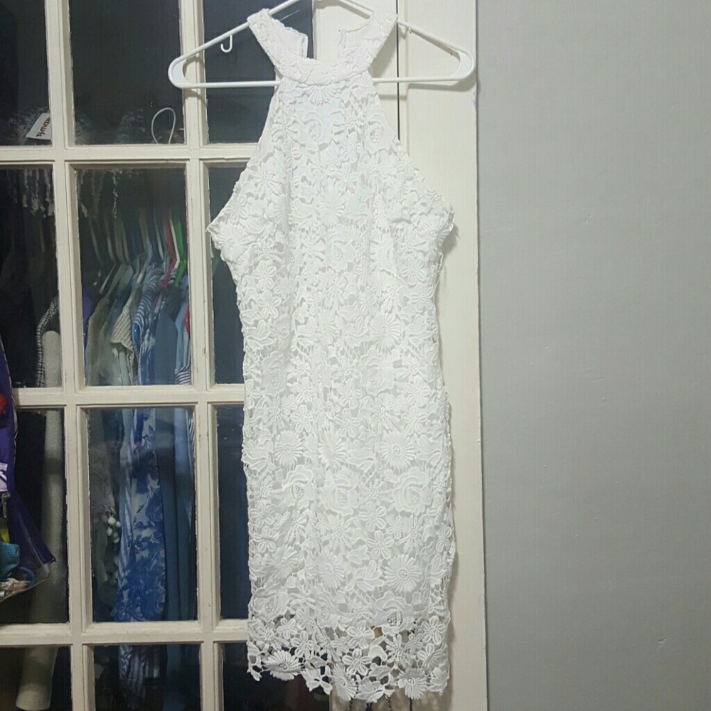 White wedding rehearsal dress